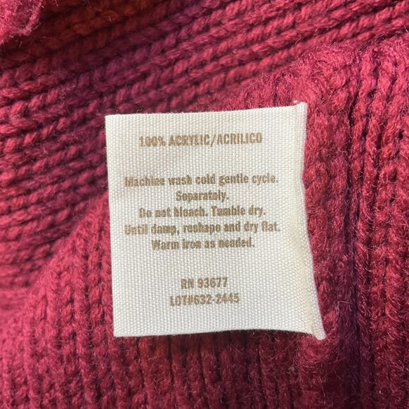 Decree Women Dress Size M Red Cable Knit Sweater Dress Short Sleeve Knee Length - Picture 3 of 10